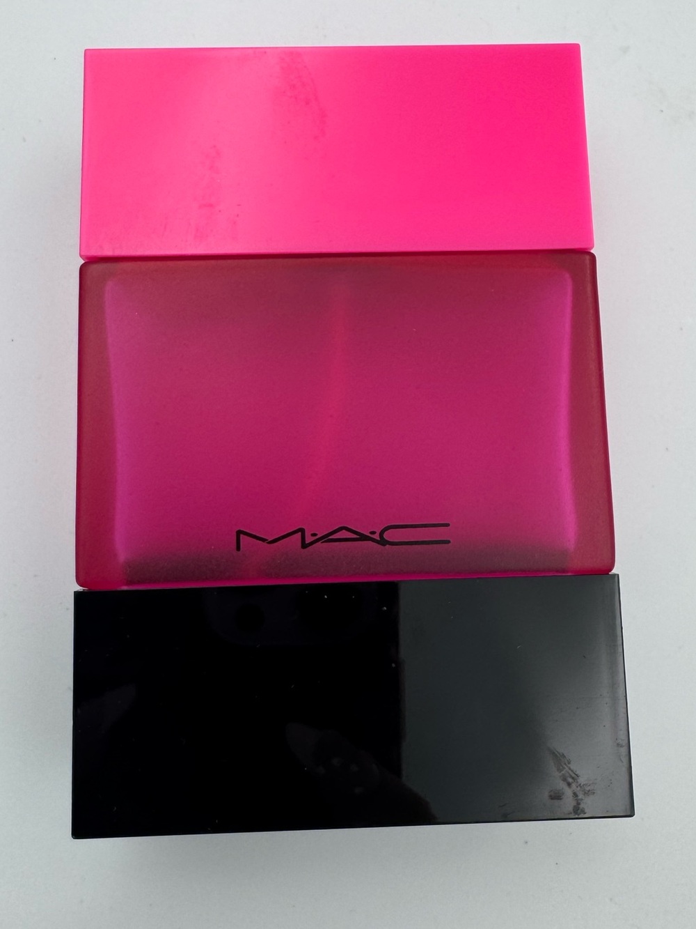 MAC Cosmetics Empty Perfume Bottle Pink Black Decorative Collectible Display